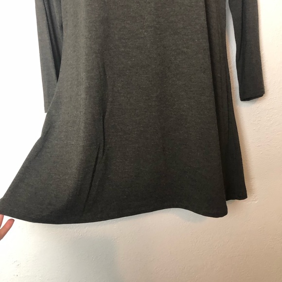VISION 155 charcoal spandex swing tunic shirt Sz M - Picture 3 of 14